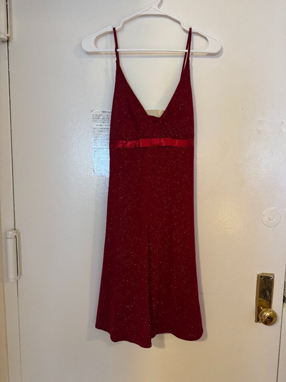 City Triangles Red Glitter Metallic Dress